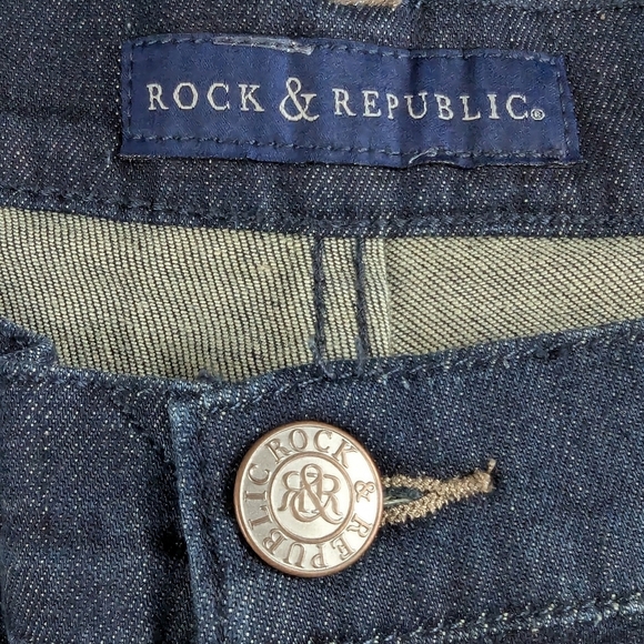 Rock & Republic Embossed Pocked Jeans Size 14 M Like New - Picture 7 of 12